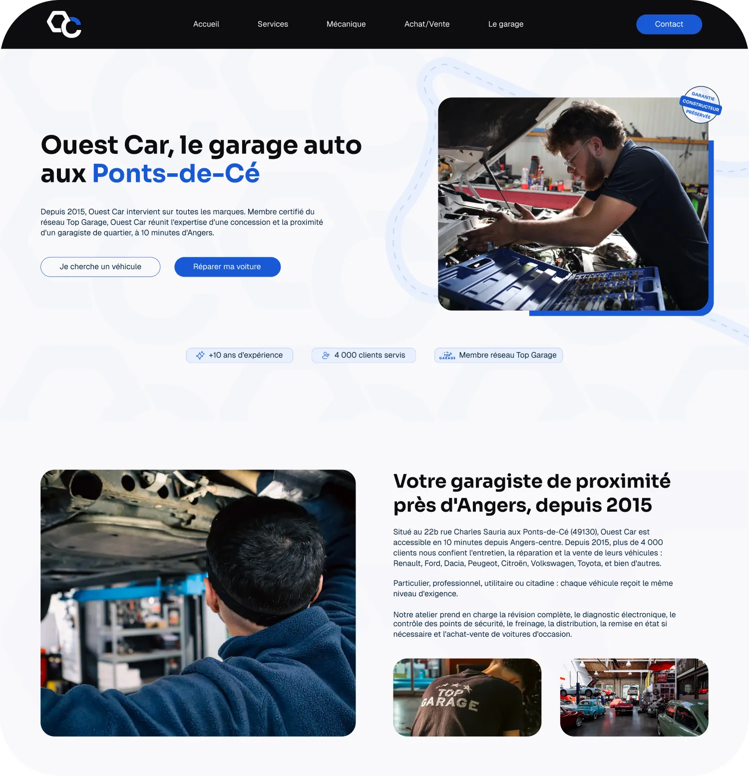 Création de Site Web à Angers - Visible sur Google et les IA dès la mise en ligne 33 projet client ouest car combo angers